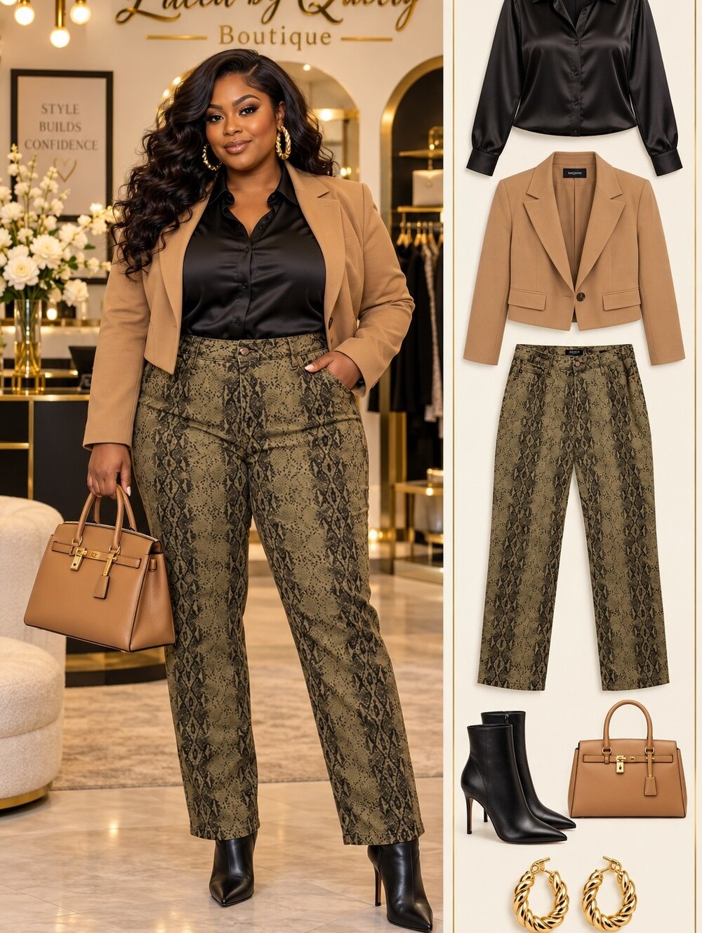 Judy Blue Olive Snake Print Skinny Pants